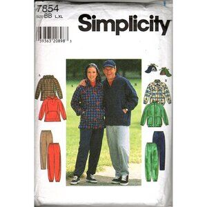 Simplicity 7854 Unisex L to XL Jacket Top and Pants Vintage Uncut Sewing Pattern